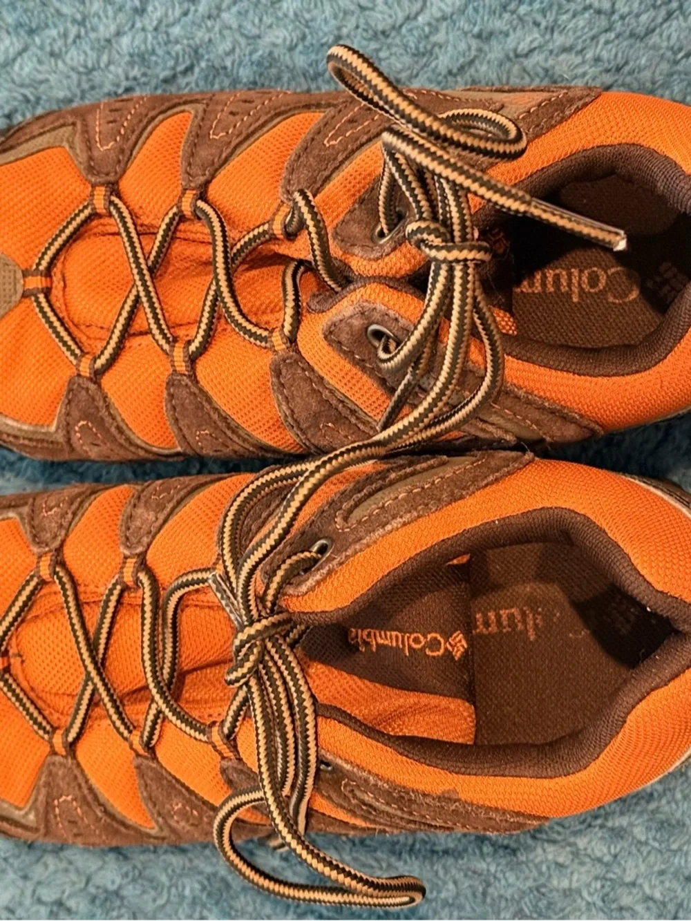 Columbia Beartooth Hiking Shoe Youth Boy Size 5 Waterproof Orange & Brown Boot - Picture 7 of 7